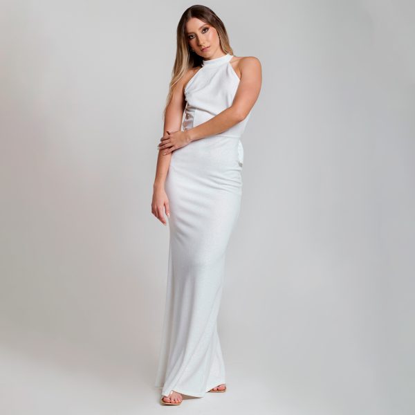 Vestido escote flor